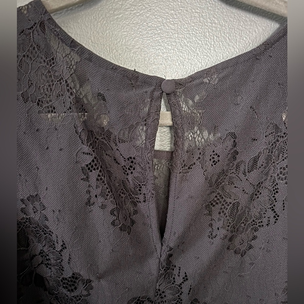 torrid Abbey Lace Short-Sleeve Blouse in Charcoal - Picture 14 of 14